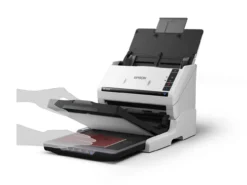 Scanners<Epson Le scanner recto verso automatique WorkForce DS-530III permet de numériser rapidement les documents professionnels