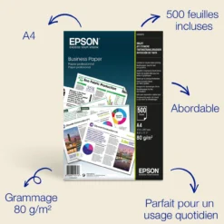 Papier<Epson Papier professionnel A4 Jet d’Encre 80 g/m2, 500 feuilles