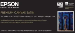 Papier<Epson Premium Canvas Satin Roll, 13" x 6,1 m, 350g/m²