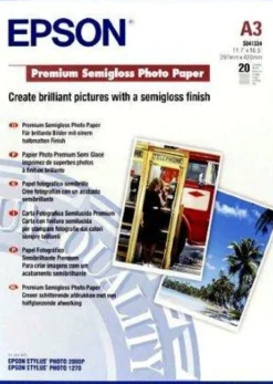 Papier<Epson Premium Semigloss Photo Paper, DIN A3, 250g/m2, 20 Sheets