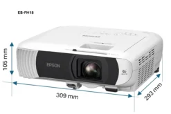 Projecteurs<Epson Projecteur à lampe Full HD EB-FH18, Apple AirPlay 2, Wi-Fi, 2 ports HDMI, 4 100 lumens, grande taille d’image jusqu’à 304 pouces (7,72 m)