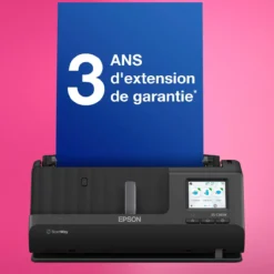 Scanners<Epson Scanner de documents A4 compact ES-C380W avec connexion Wi-Fi et chemin de numérisation en « U »