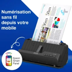 Scanners|Dernières Offres<Epson Scanner de documents A4 compact ES-C320W avec connexion Wi-Fi et chemin de numérisation en « U »