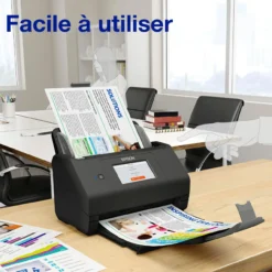 Scanners|Dernières Offres<Epson Scanner à défilement recto verso A4 WorkForce ES-580W avec Wi-Fi et écran tactile facile à utiliser