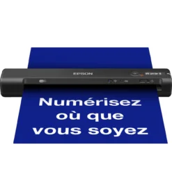 Scanners<Epson Scanner mobile A4 rapide WorkForce ES-60W avec connexion Wi-Fi, technologie ScanSmart et écran LCD
