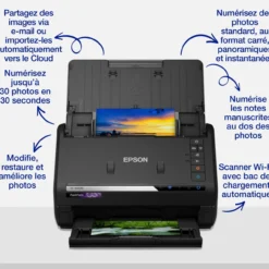 Scanners|Dernières Offres<Epson Scanner photo A4 rapide FastFoto FF-680W avec chargeur automatique et connexion Wi-Fi