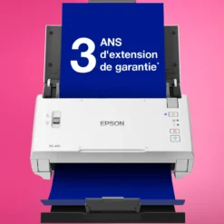 Scanners<Epson Scanner professionnel A4 compact WorkForce DS-410 avec chargeur automatique de documents de 50 feuilles et logiciel Document Capture Pro