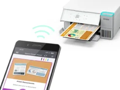 Imprimantes<Epson Solution d’impression A4 blanche EcoTank ET-2956 équipée d’une connexion Wi-Fi et de réservoirs d’encre, avec jusqu’à 3 ans d’encre inclus