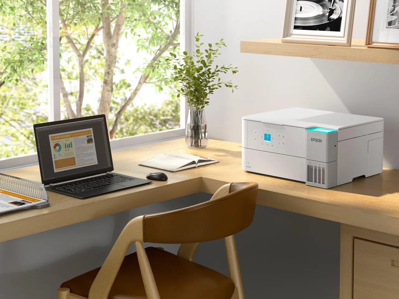 Imprimantes<Epson Solution d’impression A4 blanche EcoTank ET-2956 équipée d’une connexion Wi-Fi et de réservoirs d’encre, avec jusqu’à 3 ans d’encre inclus