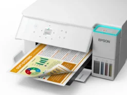 Imprimantes<Epson Solution d’impression A4 blanche EcoTank ET-2956 équipée d’une connexion Wi-Fi et de réservoirs d’encre, avec jusqu’à 3 ans d’encre inclus