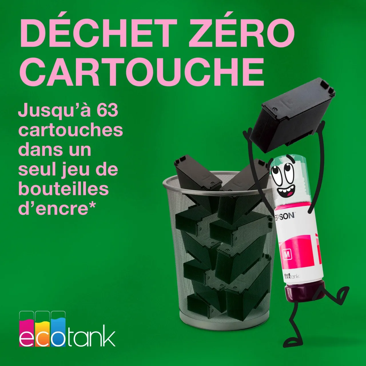 Imprimantes<Epson Solution d’impression A4 blanche EcoTank ET-4956 équipée d’une connexion Wi-Fi et de réservoirs d’encre, avec jusqu’à 3 ans d’encre inclus