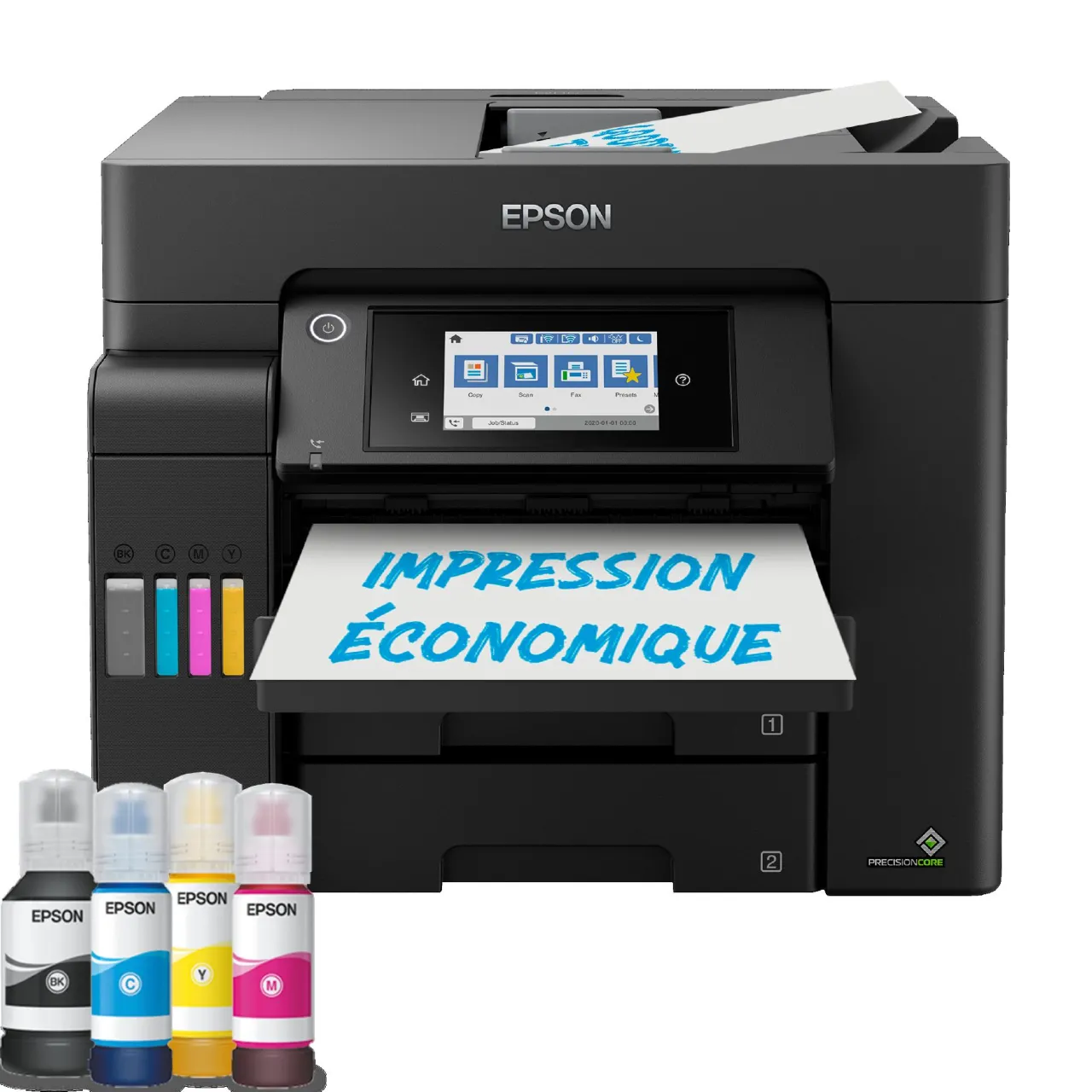 Imprimantes|Dernières Offres<Epson Solution d’impression A4 EcoTank ET-5805 avec Wi-Fi, réservoirs d’encre et fax