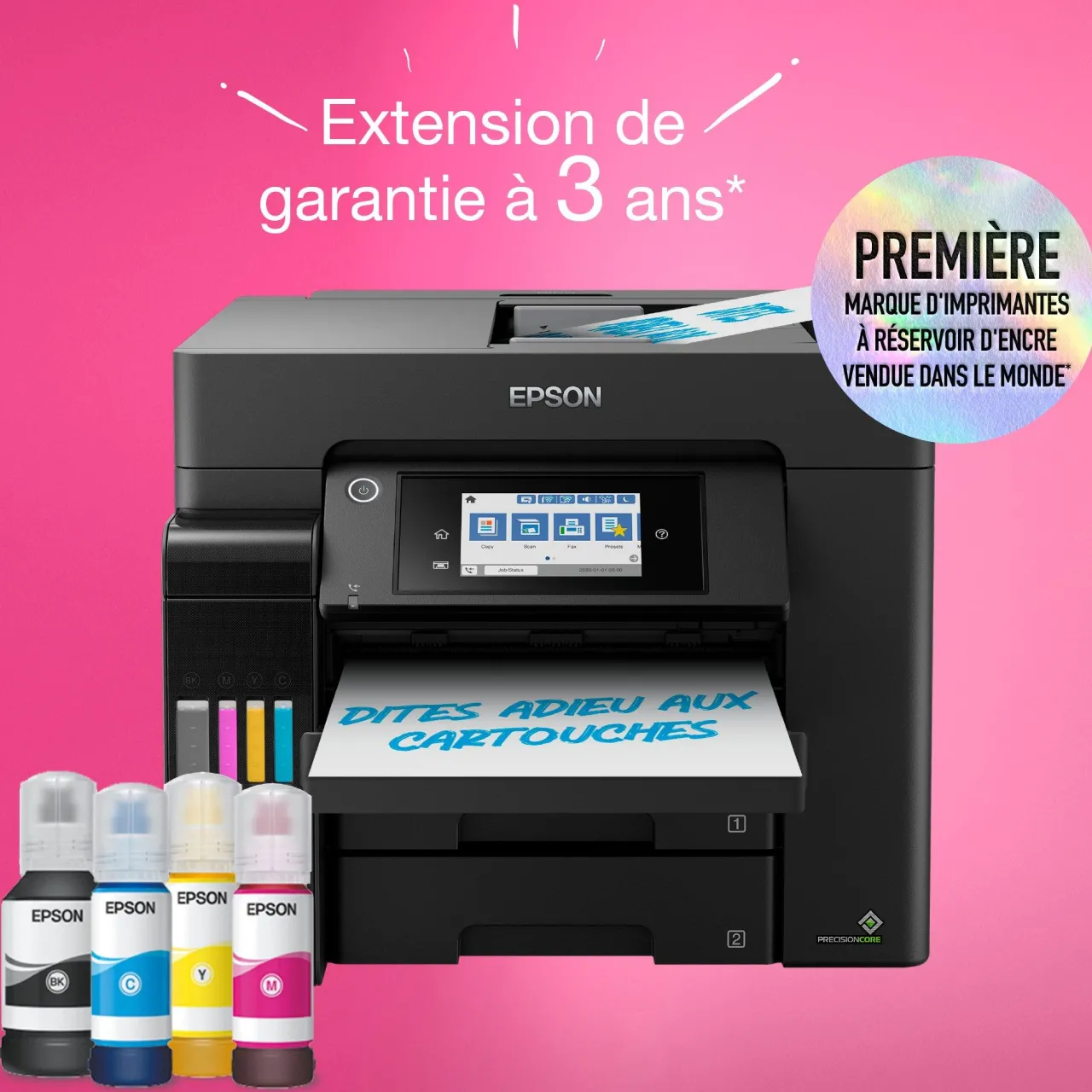 Imprimantes|Dernières Offres<Epson Solution d’impression A4 EcoTank ET-5855 avec Wi-Fi, réservoirs d’encre et fax