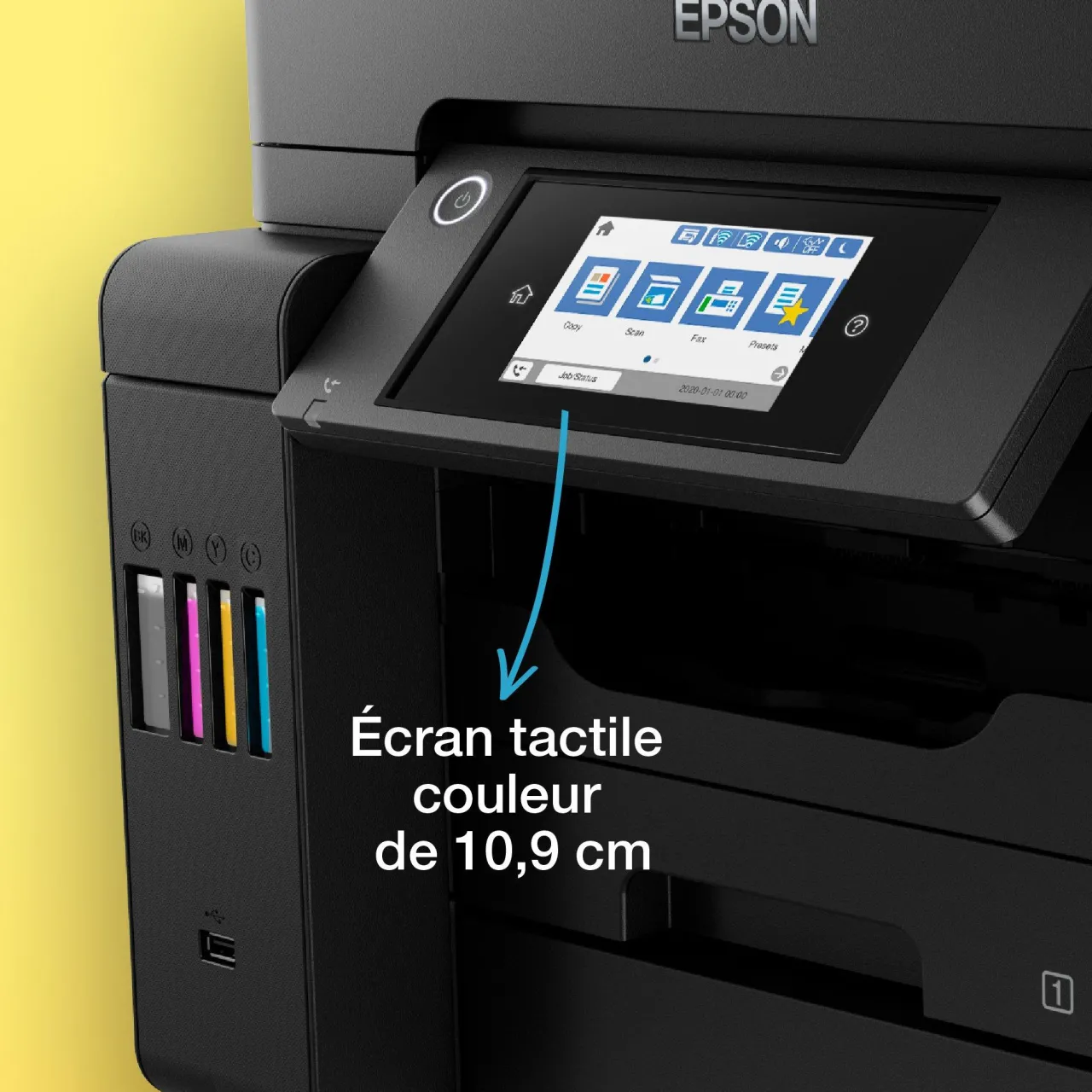Imprimantes|Dernières Offres<Epson Solution d’impression A4 EcoTank ET-5855 avec Wi-Fi, réservoirs d’encre et fax