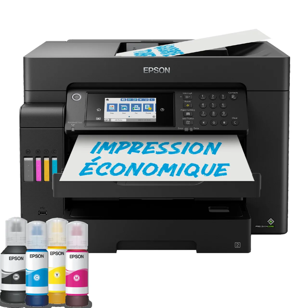 Imprimantes|Dernières Offres<Epson Solution d’impression A3+ EcoTank ET-16655 avec Wi-Fi, réservoirs d’encre et fax