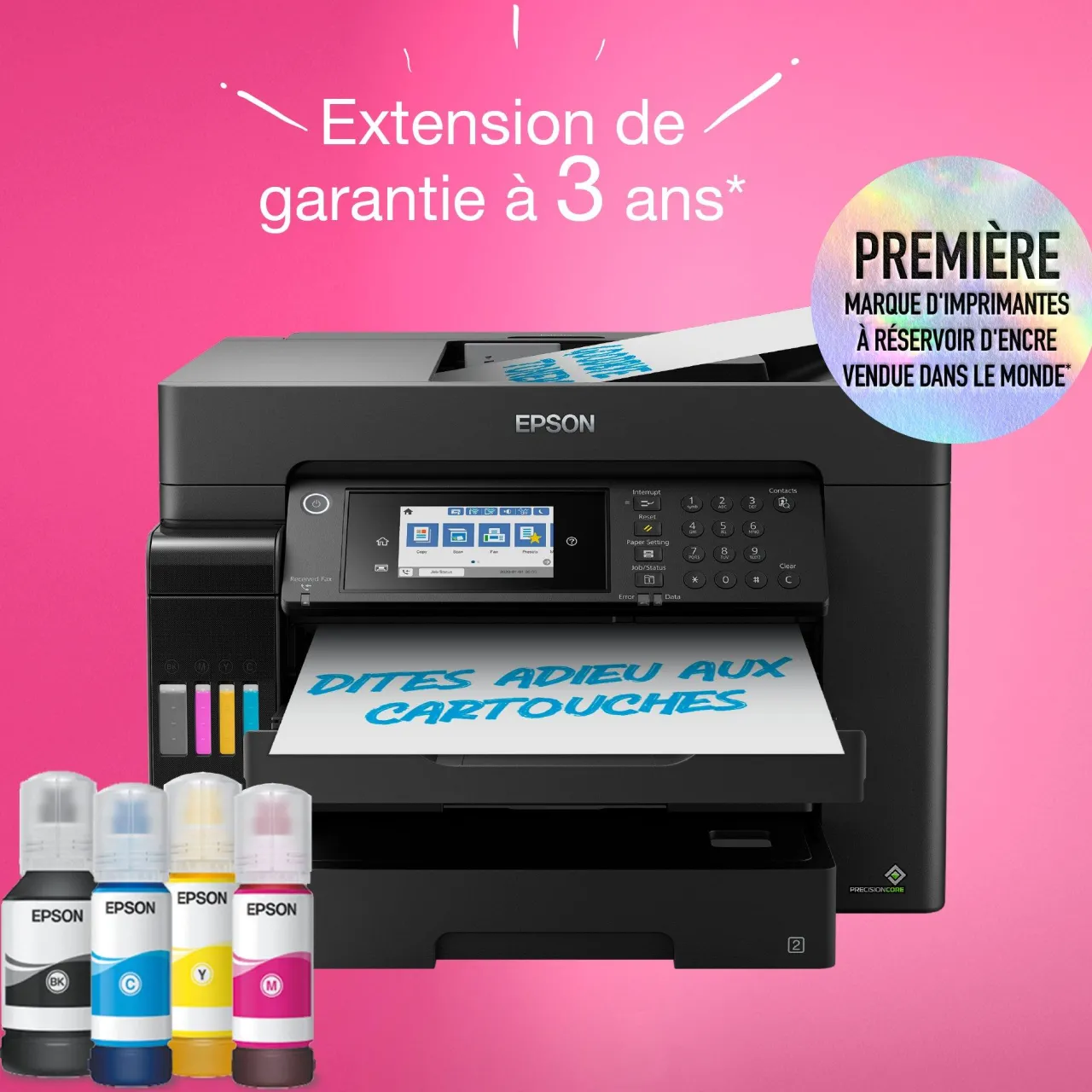 Imprimantes|Dernières Offres<Epson Solution d’impression A3+ EcoTank ET-16655 avec Wi-Fi, réservoirs d’encre et fax