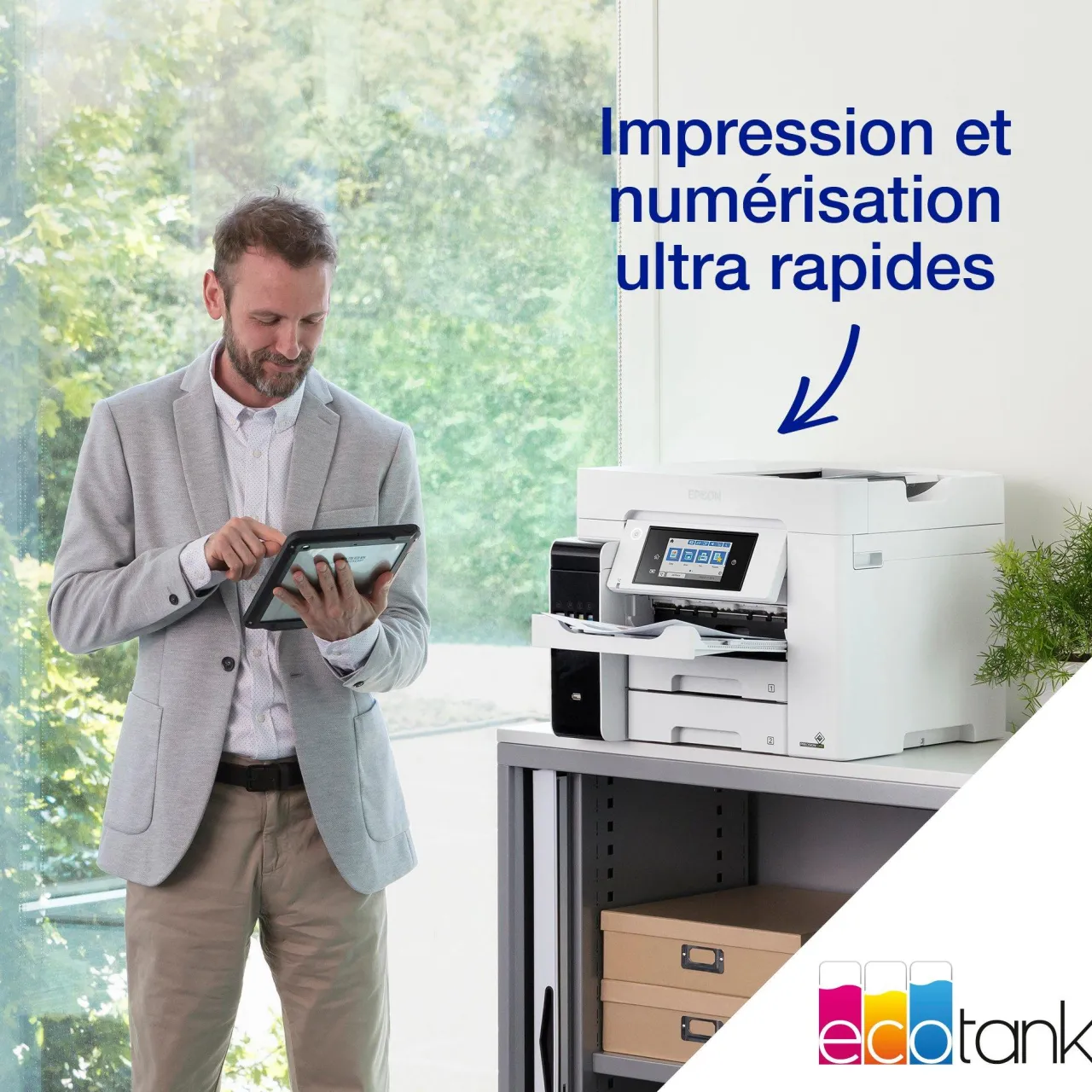 Imprimantes<Epson Solution d’impression A4 EcoTank Pro ET-5885 avec Wi-Fi, réservoirs d’encre et prise en charge PCL