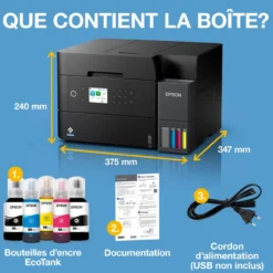 Imprimantes|Dernières Offres<Epson Solution d’impression A4 Wi-Fi EcoTank ET-3950 équipée de réservoirs d’encre, avec jusqu’à 3 ans d’encre inclus
