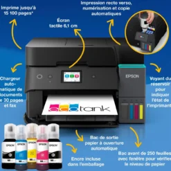 Imprimantes|Dernières Offres<Epson Solution d’impression A4 Wi-Fi EcoTank ET-4950 équipée de réservoirs d’encre, avec jusqu’à 3 ans d’encre inclus