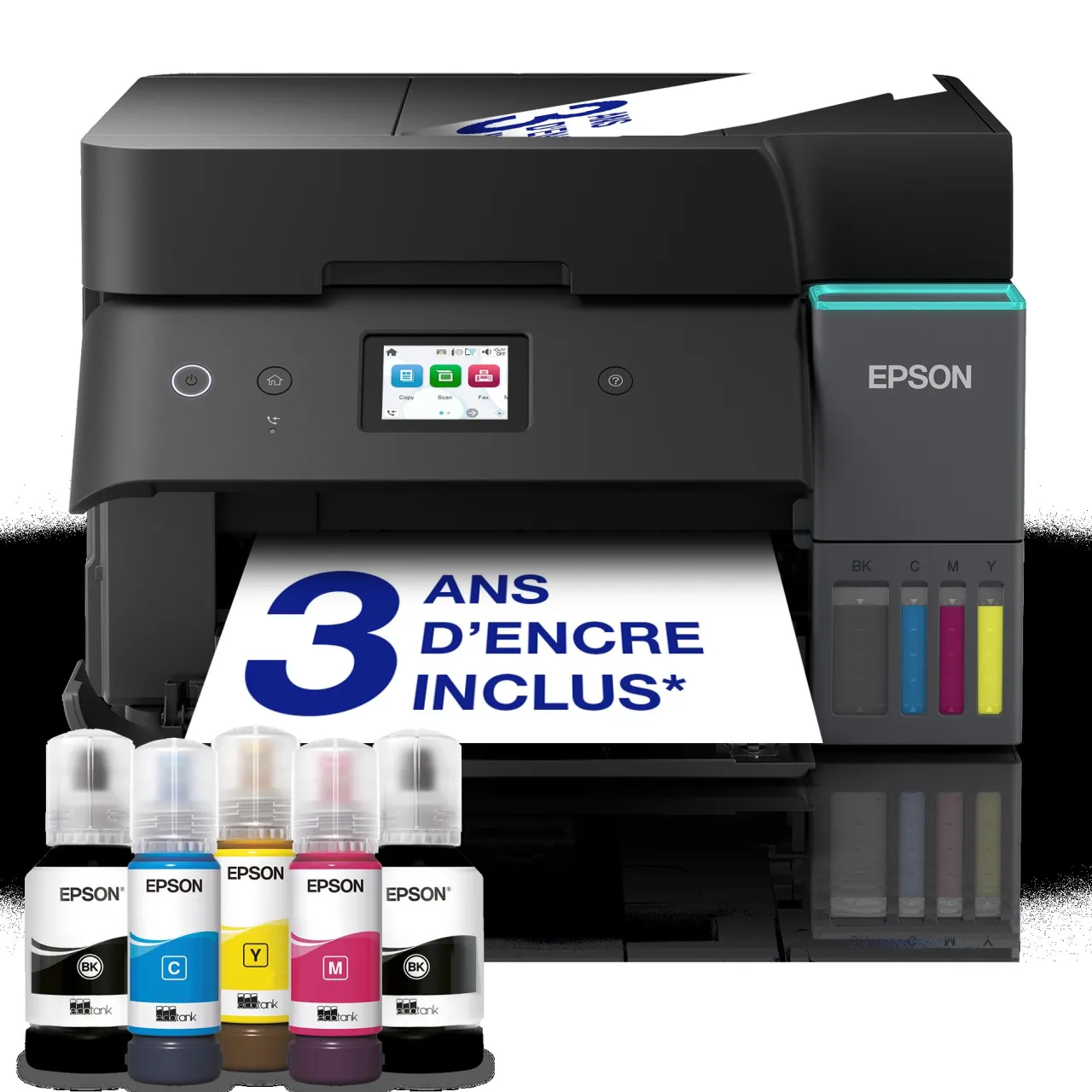Imprimantes<Epson Solution d’impression A4 Wi-Fi EcoTank ET-4955 équipée de réservoirs d’encre, avec jusqu’à 3 ans d’encre inclus