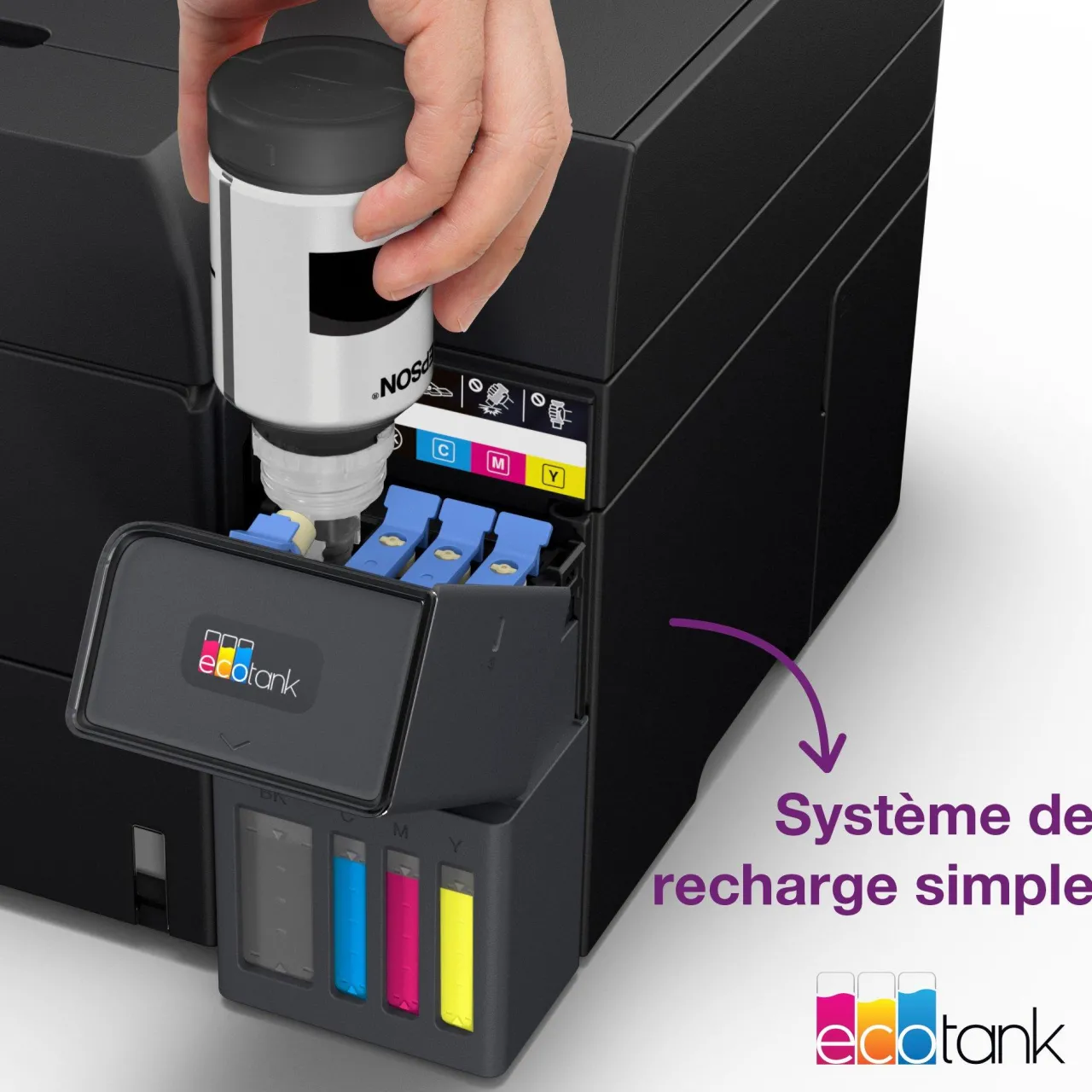 Imprimantes<Epson Solution d’impression A4 Wi-Fi EcoTank ET-4955 équipée de réservoirs d’encre, avec jusqu’à 3 ans d’encre inclus