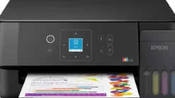 Imprimantes<Epson Solution d’impression multifonction A4 Wi-Fi et AirPrint EcoTank ET-2927 équipée de réservoirs d’encre, écran LCD et jusqu’à 3 ans d’encre inclus