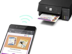 Imprimantes<Epson Solution d’impression multifonction A4 Wi-Fi et AirPrint EcoTank ET-2927 équipée de réservoirs d’encre, écran LCD et jusqu’à 3 ans d’encre inclus