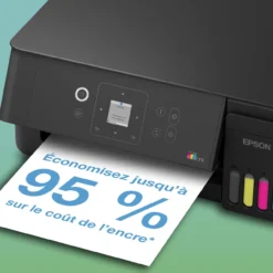Imprimantes<Epson Solution d’impression multifonction A4 Wi-Fi et AirPrint EcoTank ET-2922 équipée de réservoirs d’encre, écran LCD et jusqu’à 3 ans d’encre inclus