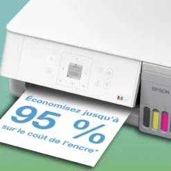 Imprimantes<Epson Solution d’impression multifonction A4 Wi-Fi et AirPrint EcoTank ET-2926 équipée de réservoirs d’encre, écran LCD et jusqu’à 3 ans d’encre inclus