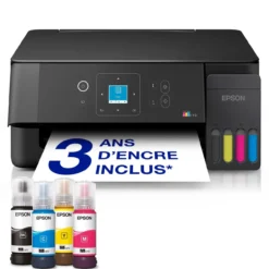 Imprimantes<Epson Solution d’impression multifonction A4 Wi-Fi et AirPrint EcoTank ET-2920 équipée de réservoirs d’encre, écran LCD et jusqu’à 3 ans d’encre inclus
