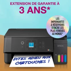 Imprimantes<Epson Solution d’impression multifonction A4 Wi-Fi et AirPrint EcoTank ET-2920 équipée de réservoirs d’encre, écran LCD et jusqu’à 3 ans d’encre inclus
