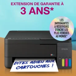 Imprimantes<Epson Solution d’impression multifonction A4 Wi-Fi et AirPrint EcoTank ET-2910 équipée de réservoirs d’encre, avec jusqu’à 3 ans d’encre inclus