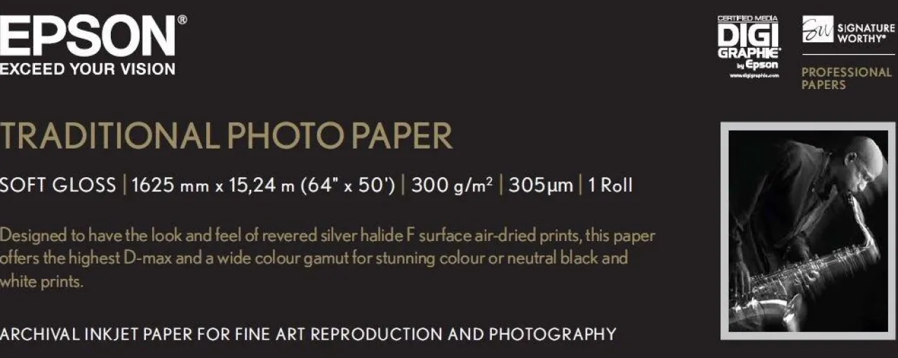 Papier<Epson Traditional Photo Paper, 64"x 15m