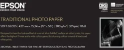 Papier<Epson Traditional Photo Paper, 17"x 15m