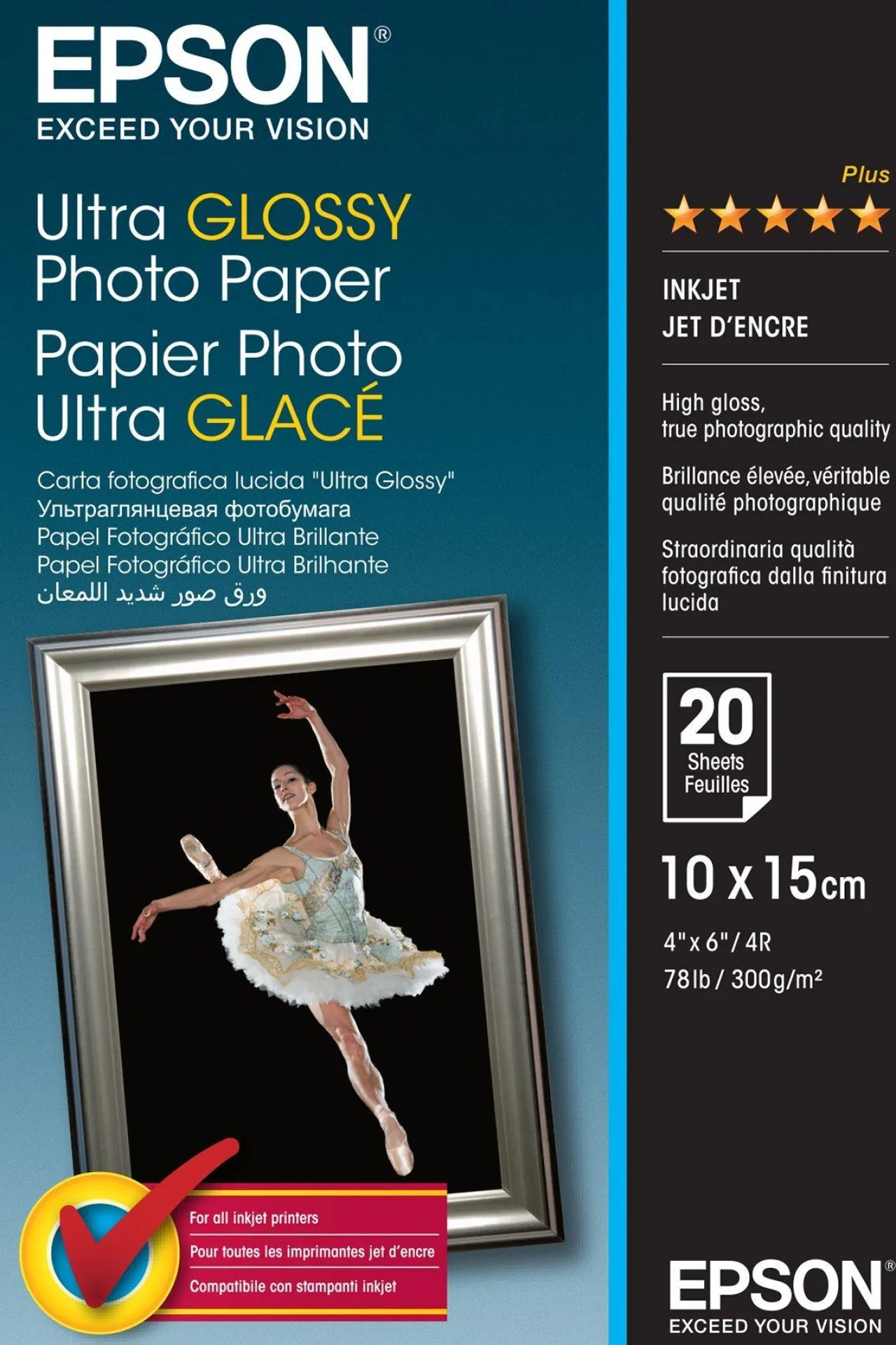 Papier<Epson Ultra Glossy Photo Paper, 100 x 150 mm, 300g/m2, 20 Sheets