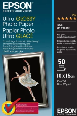 Papier<Epson Ultra Glossy Photo Paper, 100 x 150 mm, 300g/m2, 50 Sheets