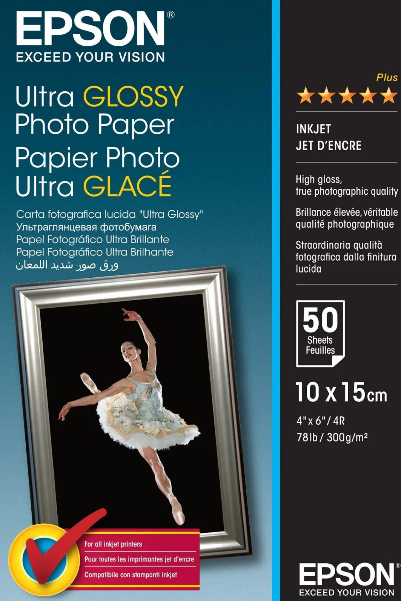 Papier<Epson Ultra Glossy Photo Paper, 100 x 150 mm, 300g/m2, 50 Sheets