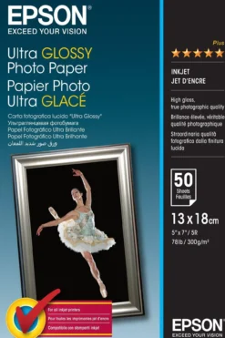 Papier<Epson Ultra Glossy Photo Paper, 130 x 180 mm, 300g/m2, 50 Sheets