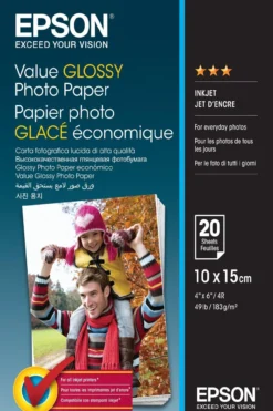 Papier<Epson Value Glossy Photo Paper 10x15cm 20 sheet